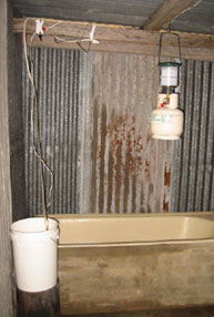 Cement floor bathroom -  bush camping with conveniences